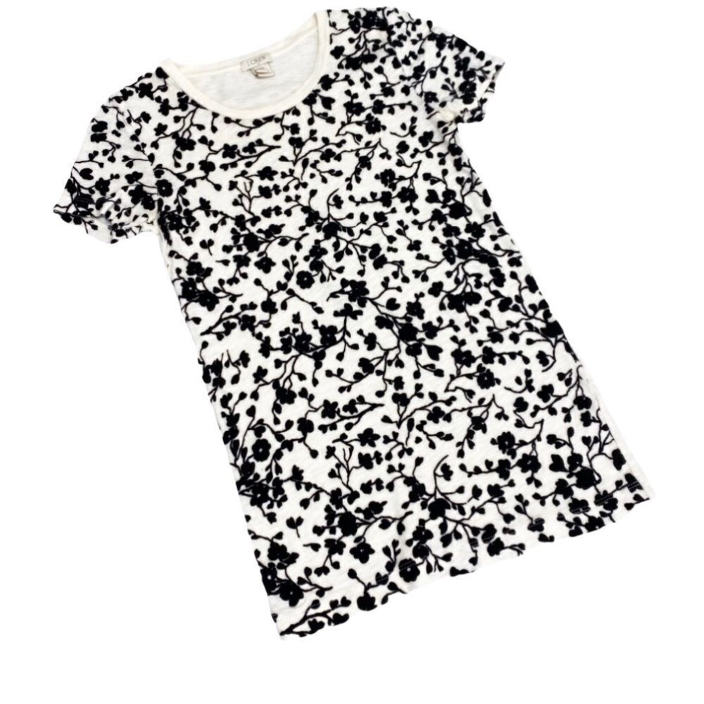 J. Crew Flocked Floral Vine T-Shirt XXS